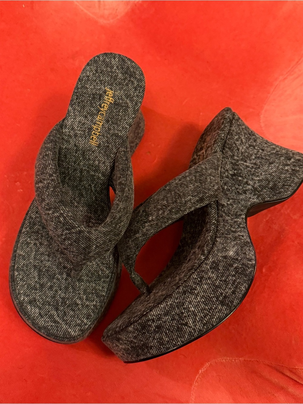 Jeffrey Campbell Denim Drippi Platform Flip Flop